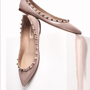 Valentino rockstud patent ballet flats